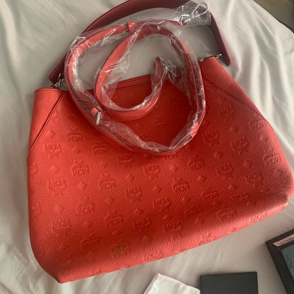 MCM Vibrant Red/Orange Shoulder Bag